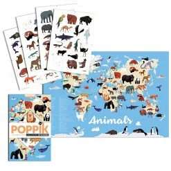 Poppik Discovery Sticker Poster Animals Of The World