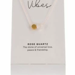 One & Eight Rose Quartz Cord Necklace