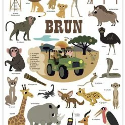 Poppik Mini Lámina De Pegatinas - Marrón