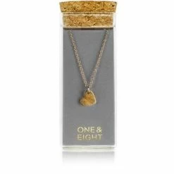 One & Eight Gold Brushed Heart Necklace