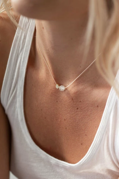 One & Eight Rose Quartz Cord Necklace 4 One & Eight Rose Quartz Cord Necklace