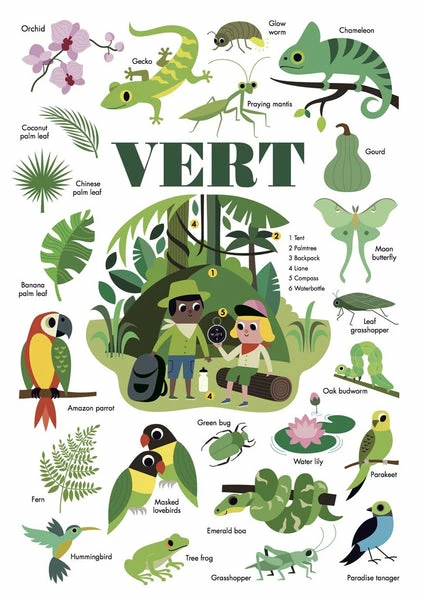 Poppik Mini Lámina De Pegatinas - Verde 1 Poppik Mini Lámina De Pegatinas - Verde