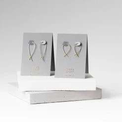 One & Eight Gold Mini Crossover Earrings