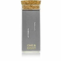One & Eight Silver Bar Studs