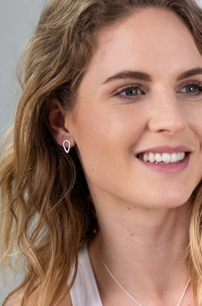 One & Eight Silver Raindrop Stud Earrings 1 One & Eight Silver Raindrop Stud Earrings