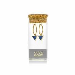 One & Eight Navy Triangle Earrings