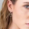 One & Eight Silver Double Teardrop Earrings