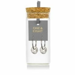 One & Eight Silver Tolvan Hinged Hoop Earrings