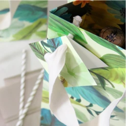 Caroline Gardner Autumn Floral Painted Leaf Bottle Bag