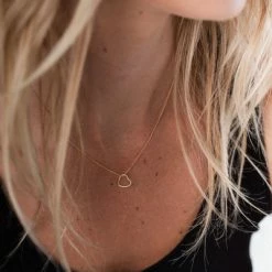 One & Eight Gold Open Heart Necklace