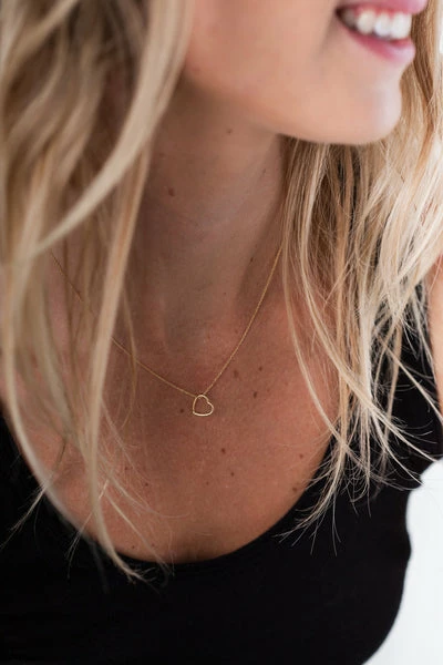 One & Eight Gold Open Heart Necklace 1 One & Eight Gold Open Heart Necklace