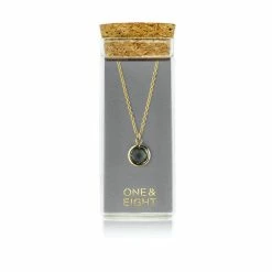 One & Eight 2206 Smoke Glass Charm Gold Necklace