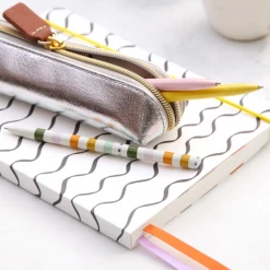 Caroline Gardner - Silver Crackle Small Pencil Case