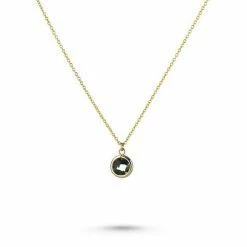 One & Eight 2206 Smoke Glass Charm Gold Necklace
