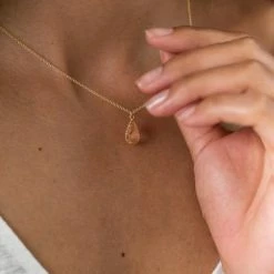 One & Eight Blush Gold Drop Necklace