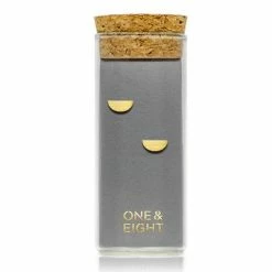One & Eight Gold Semi Circle Studs