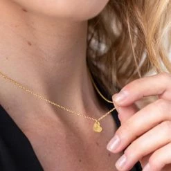 One & Eight Gold Brushed Heart Necklace