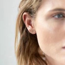 One & Eight Gold Star Studs