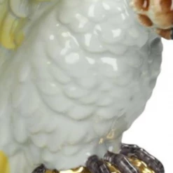 Melting Pot Amsterdam White and Jade Green Candlestick with Cockatoo of Fine Earthenware 3770