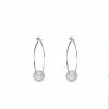 One & Eight 2128 White Seaglass Silver Hoop Earrings