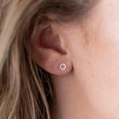 One & Eight Silver Madrid Stud Earrings