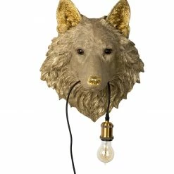 Melting Pot Amsterdam Wolf Lamp Goud Materiaal: Polyresin Afmeting: 40x27x46.5 cm