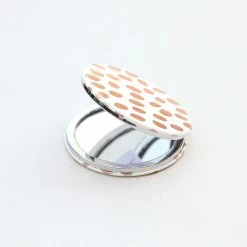 Caroline Gardner Rose Gold Dotty Compact Pocket Mirror