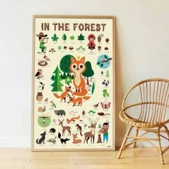 Poppik Gran Poster Pegatinas Animales Del Bosque