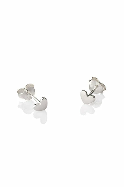 One & Eight Silver Heart Studs 2 One & Eight Silver Heart Studs