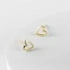 One & Eight Gold Open Heart Studs