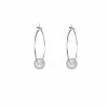 One & Eight White Seaglass Silver Hoop Earrings