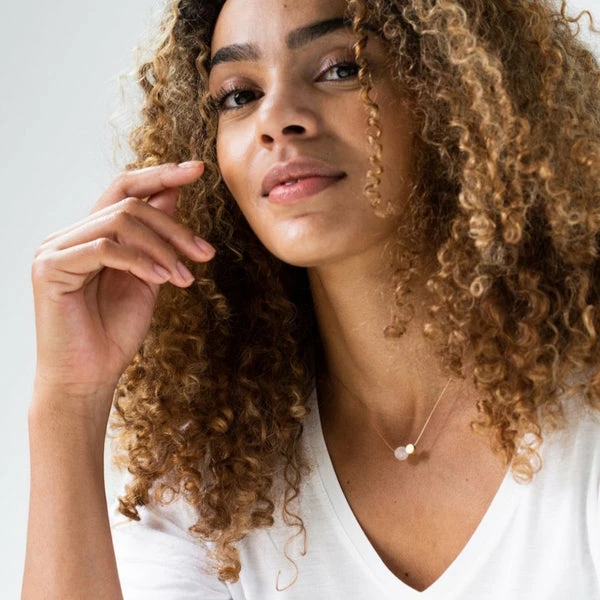 One & Eight Rose Quartz Cord Necklace 2 One & Eight Rose Quartz Cord Necklace