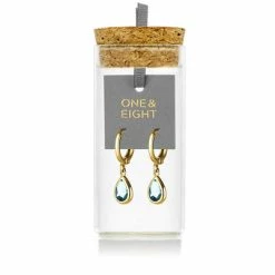 One & Eight Erinite Gold Huggie Hoop Earrings