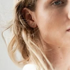 One & Eight Silver Open Heart Studs