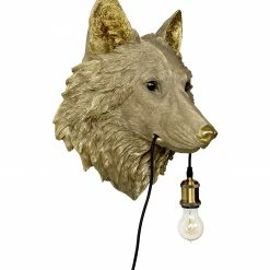 Melting Pot Amsterdam Wolf Lamp Goud Materiaal: Polyresin Afmeting: 40x27x46.5 cm