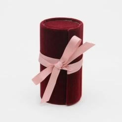 Caroline Gardner Burgundy Velvet Mini Jewellery Box Tower