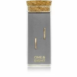 One & Eight Gold Bar Studs