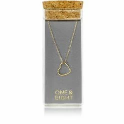 One & Eight Gold Open Heart Necklace 5 One & Eight Gold Open Heart Necklace