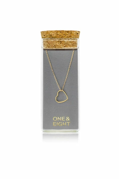 One & Eight Gold Open Heart Necklace 3 One & Eight Gold Open Heart Necklace