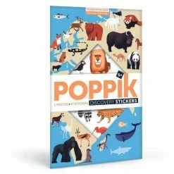 Poppik Póster Educativo De Pegatinas Animales Del Mundo