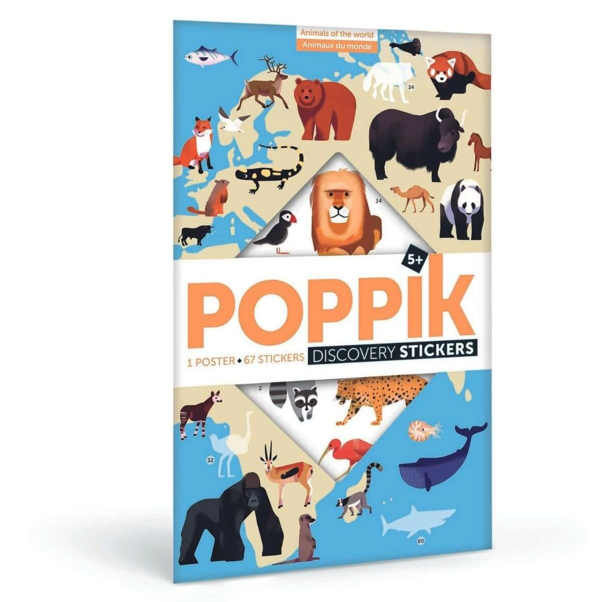 Poppik Póster Educativo De Pegatinas Animales Del Mundo 1 Poppik Póster Educativo De Pegatinas Animales Del Mundo