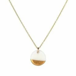 One & Eight Matte Gold Dip Necklace