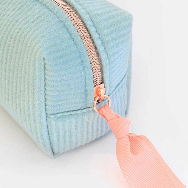 Caroline Gardner Blue Cosmetic Bag Mini Cube 1 Caroline Gardner Blue Cosmetic Bag Mini Cube