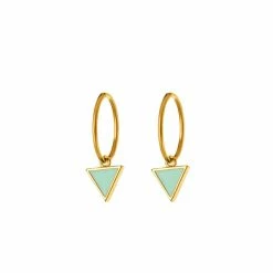 One & Eight Mint Triangle Earrings