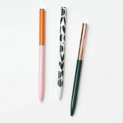 Caroline Gardner Set Of 3 Slim Pens - Multi Geo Hearts