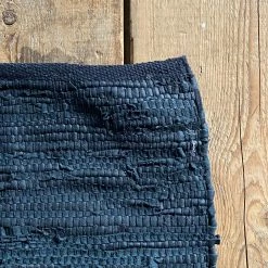 Muubs Black Leather Woven Rug