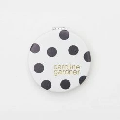 Caroline Gardner White Love Scattered Spot Pocket Mirror