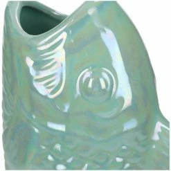 Melting Pot Amsterdam Vaasje Vis Van Fijn Aardewerk Groen 15.5x10x28cm