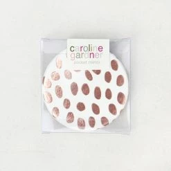 Caroline Gardner Rose Gold Dotty Compact Pocket Mirror