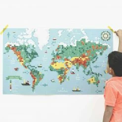 Poppik World Map Sticker Poster + 1600 Stickers